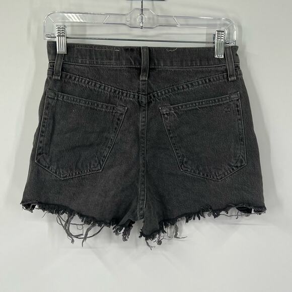 Rag & Bone Maya High-Rise Denim Shorts in Shadow Side Zippers - Picture 6 of 7